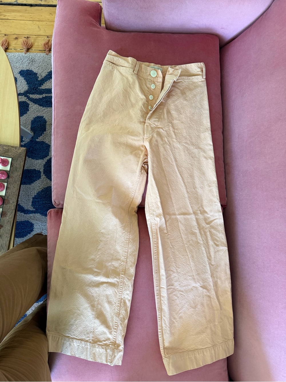 Jesse kamm sailor paint size 8 light peach high rise